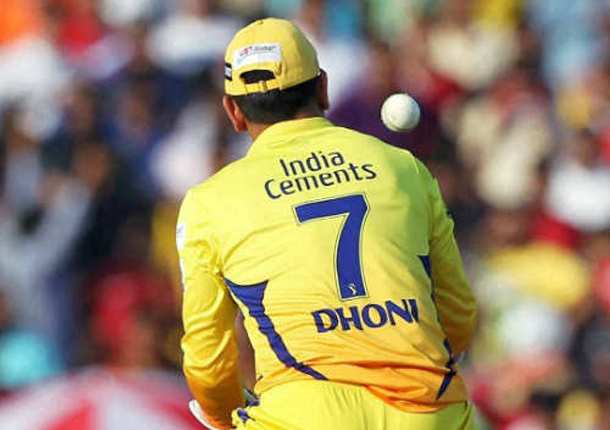 csk dhoni jersey number